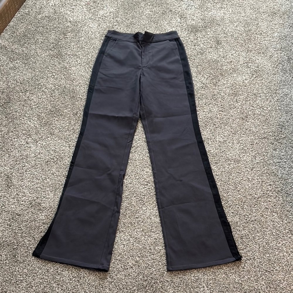 Gray Flared Pants with Black Side Stripes, G by Giuliana size 0